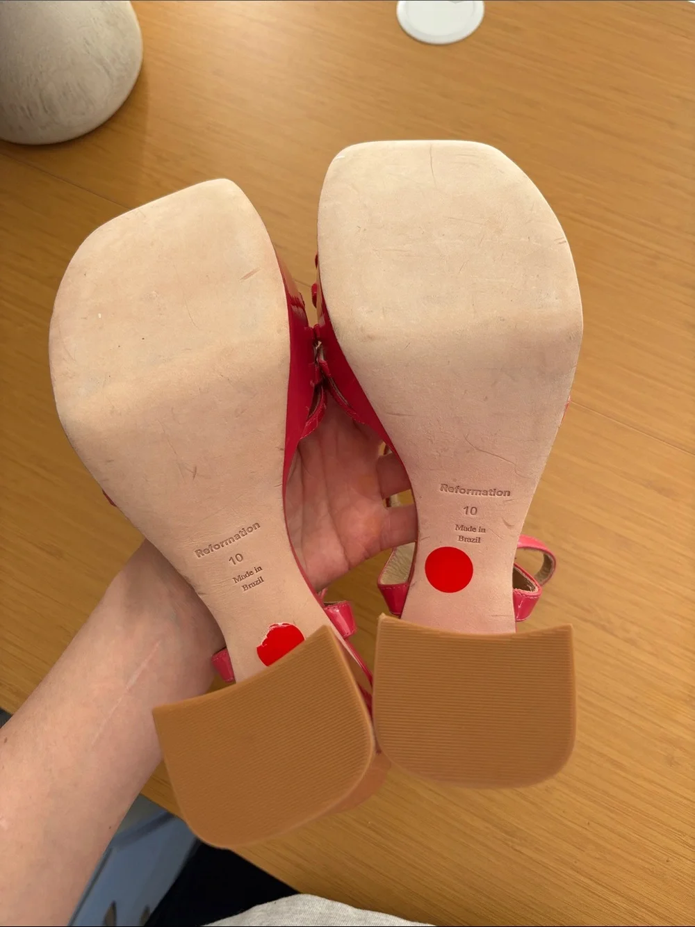 Reformation Molly Platform Sandal Pink Size 10 Strappy 70s
